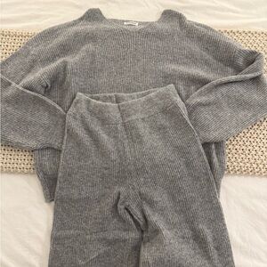 Cozy Gray Knit Sweater and Pants Set